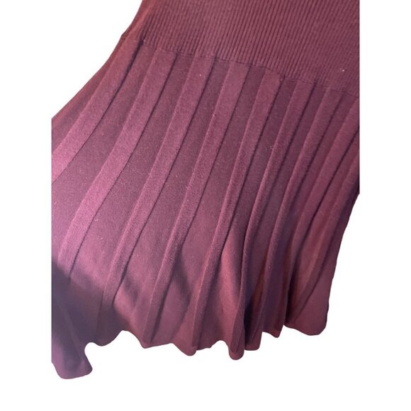 Dana Buchman Ribbed Knit Marroon Cowl Neck Fit and Flare Dress Sz L - Picture 4 of 10